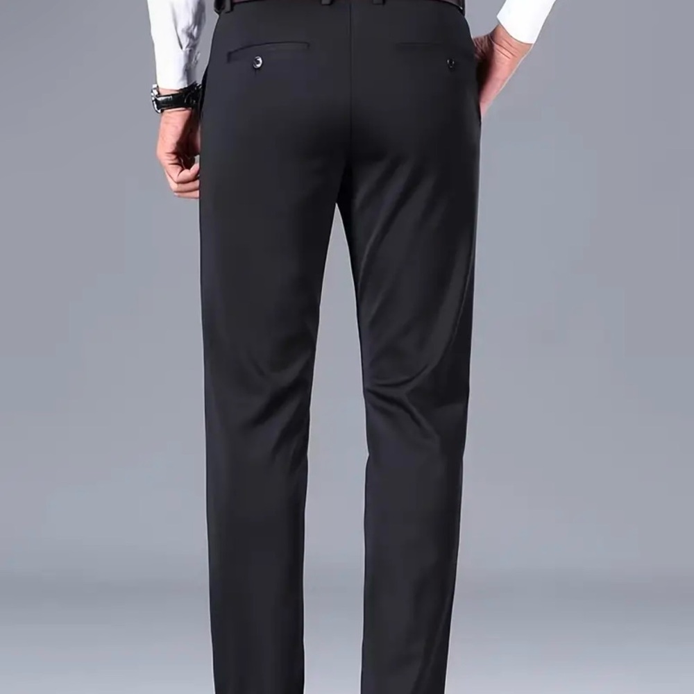 Stretch Straight Pants Business Casual High Waist Lightweight Trousers